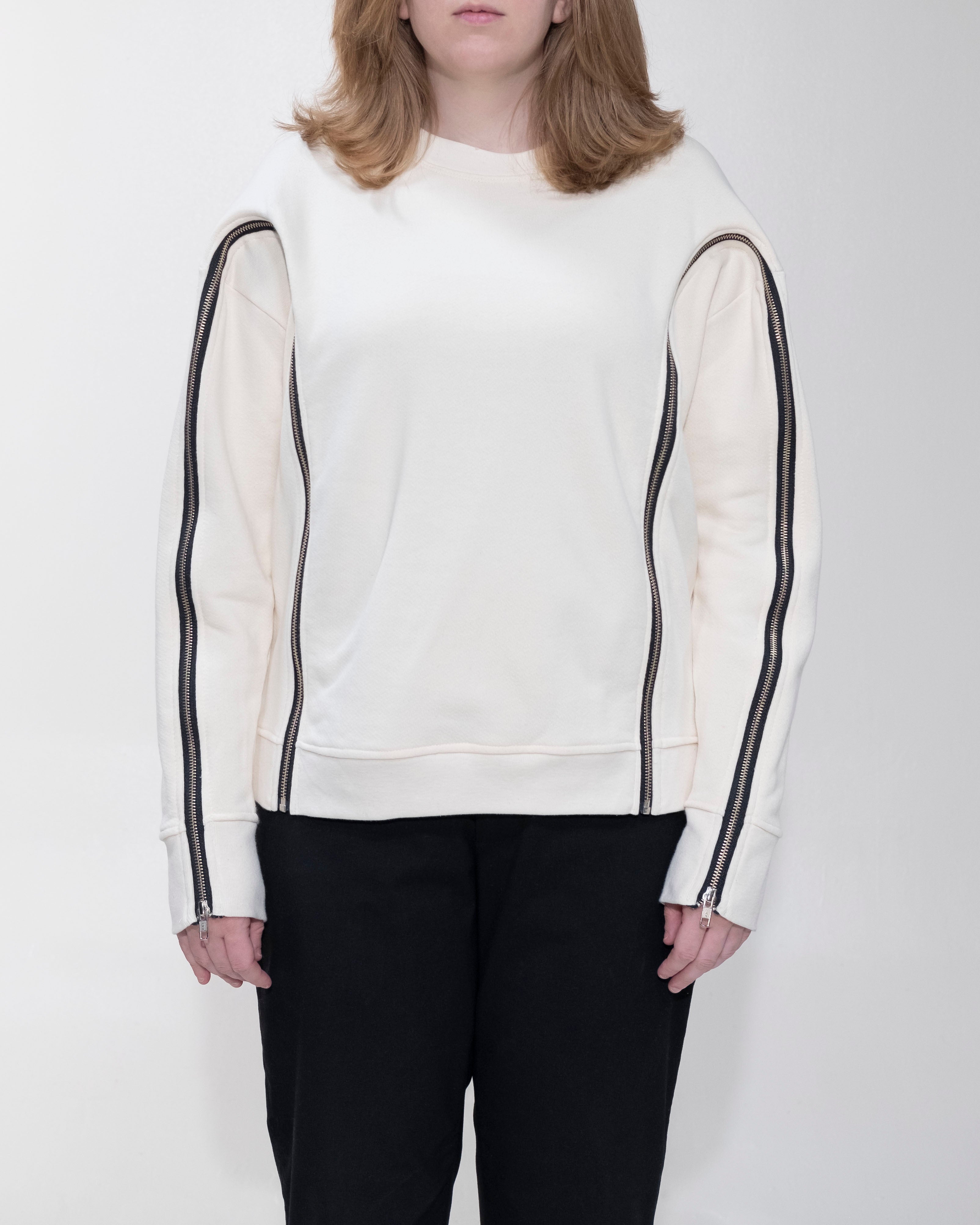 Parallel Zip Sweatshirt in Natural