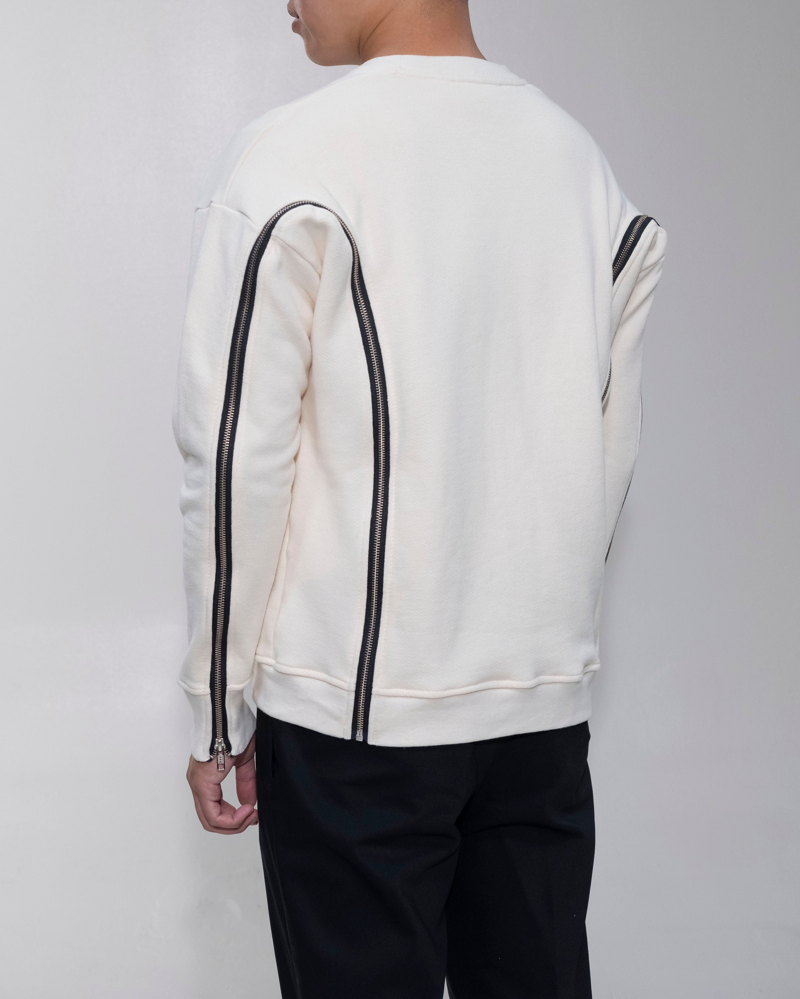 Parallel Zip Sweatshirt in Natural